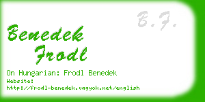 benedek frodl business card